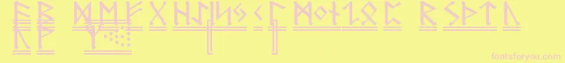 GermanicRunes2 Font – Pink Fonts on Yellow Background