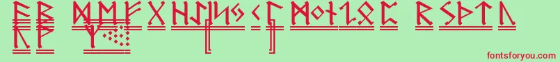 GermanicRunes2 Font – Red Fonts on Green Background