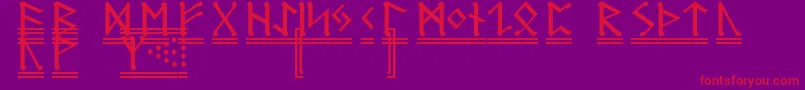 フォントGermanicRunes2 – 紫の背景に赤い文字