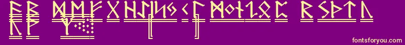 Fonte GermanicRunes2 – fontes amarelas em um fundo roxo