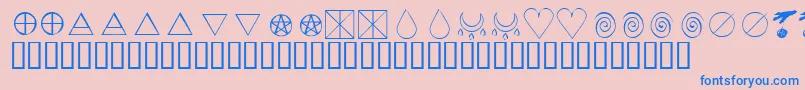 fuente KrWiccanSymbols – Fuentes Azules Sobre Fondo Rosa