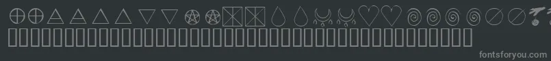 Czcionka KrWiccanSymbols – szare czcionki na czarnym tle