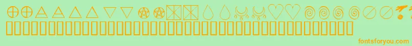 fuente KrWiccanSymbols – Fuentes Naranjas Sobre Fondo Verde