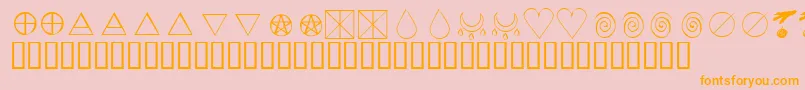 fuente KrWiccanSymbols – Fuentes Naranjas Sobre Fondo Rosa