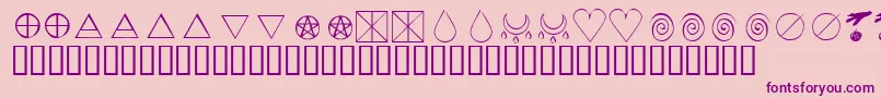 KrWiccanSymbols Font – Purple Fonts on Pink Background