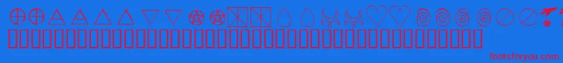 Шрифт KrWiccanSymbols – красные шрифты на синем фоне