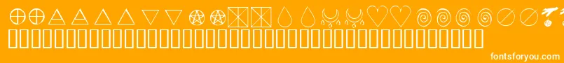 fuente KrWiccanSymbols – Fuentes Blancas Sobre Fondo Naranja