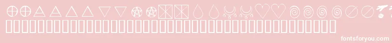 fuente KrWiccanSymbols – Fuentes Blancas Sobre Fondo Rosa