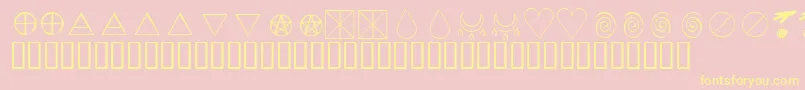 KrWiccanSymbols Font – Yellow Fonts on Pink Background