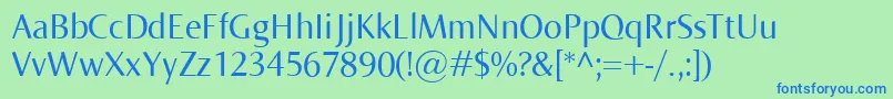 Norma Font – Blue Fonts on Green Background
