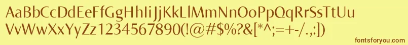 Шрифт Norma – коричневые шрифты на жёлтом фоне