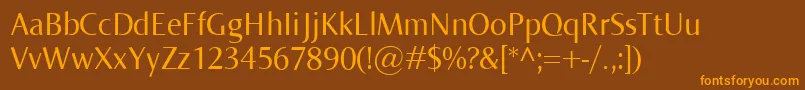 Czcionka Norma – pomarańczowe czcionki na brązowym tle