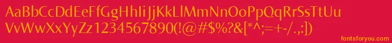フォントNorma – 赤い背景にオレンジの文字