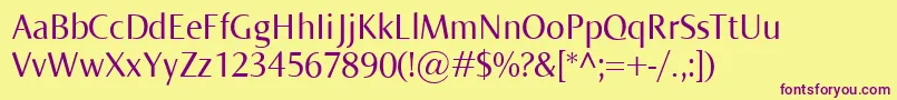 Шрифт Norma – фиолетовые шрифты на жёлтом фоне