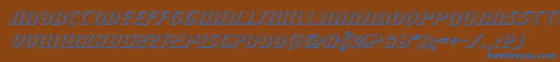 Centaurus3D Font – Blue Fonts on Brown Background