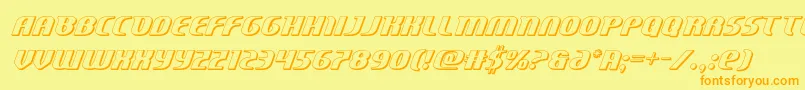 Centaurus3D Font – Orange Fonts on Yellow Background