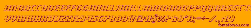 Centaurus3D Font – Purple Fonts on Orange Background