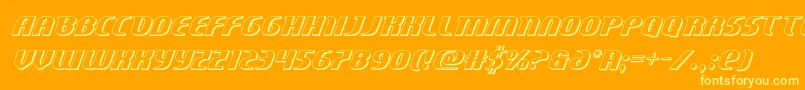 Centaurus3D Font – Yellow Fonts on Orange Background