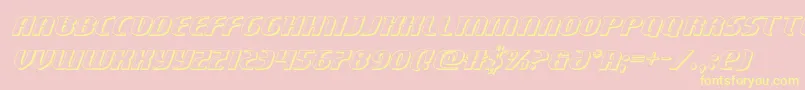 Centaurus3D Font – Yellow Fonts on Pink Background