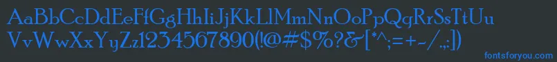 PoorRichard Font – Blue Fonts on Black Background