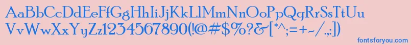 PoorRichard Font – Blue Fonts on Pink Background