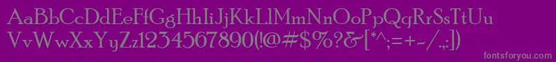PoorRichard-fontti – harmaat kirjasimet violetilla taustalla
