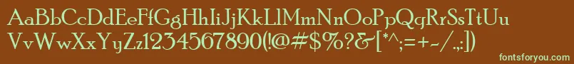 PoorRichard Font – Green Fonts on Brown Background