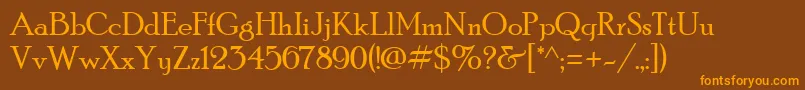 PoorRichard Font – Orange Fonts on Brown Background
