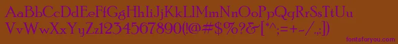 PoorRichard Font – Purple Fonts on Brown Background