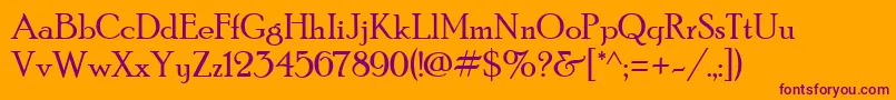 PoorRichard Font – Purple Fonts on Orange Background