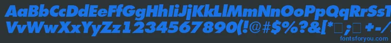 IsomarDisplayExpandedSsiExpandedItalic Font – Blue Fonts on Black Background