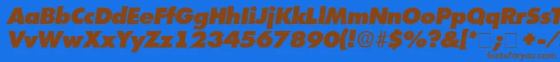 Więcej informacji o czcionce IsomarDisplayExpandedSsiExpandedItalic Czcionka IsomarDisplayExpandedSsiExpandedItalic – brązowe czcionki na niebieskim tle