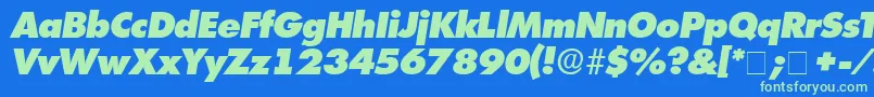 IsomarDisplayExpandedSsiExpandedItalic Font – Green Fonts on Blue Background