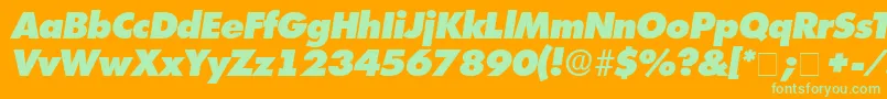 IsomarDisplayExpandedSsiExpandedItalic Font – Green Fonts on Orange Background