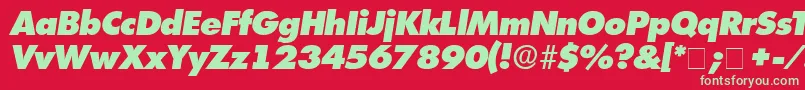 フォントIsomarDisplayExpandedSsiExpandedItalic – 赤い背景に緑の文字