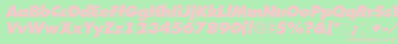 Шрифт IsomarDisplayExpandedSsiExpandedItalic – розовые шрифты на зелёном фоне
