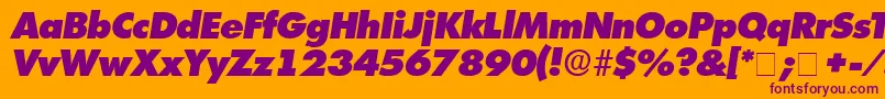 IsomarDisplayExpandedSsiExpandedItalic Font – Purple Fonts on Orange Background