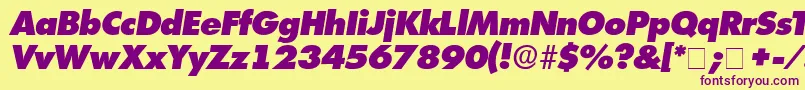 IsomarDisplayExpandedSsiExpandedItalic Font – Purple Fonts on Yellow Background