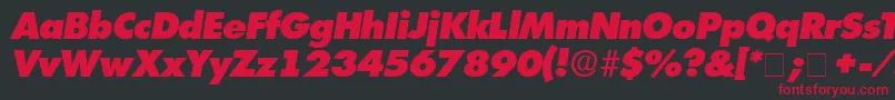 IsomarDisplayExpandedSsiExpandedItalic Font – Red Fonts on Black Background