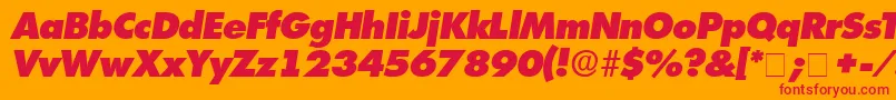 フォントIsomarDisplayExpandedSsiExpandedItalic – オレンジの背景に赤い文字