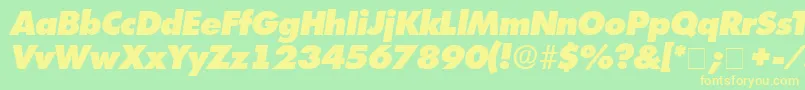 Шрифт IsomarDisplayExpandedSsiExpandedItalic – жёлтые шрифты на зелёном фоне
