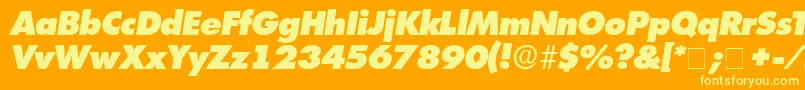 IsomarDisplayExpandedSsiExpandedItalic Font – Yellow Fonts on Orange Background