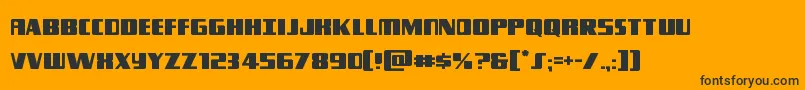 Typhoon-Schriftart – Schwarze Schriften auf orangefarbenem Hintergrund