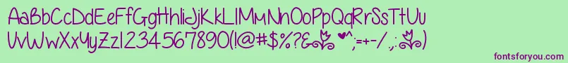 AnjelikaRose Font – Purple Fonts on Green Background