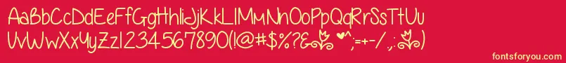 AnjelikaRose Font – Yellow Fonts on Red Background
