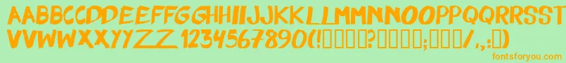 Feltpen ffy Font – Orange Fonts on Green Background