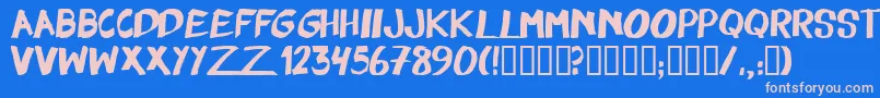 Feltpen ffy Font – Pink Fonts on Blue Background