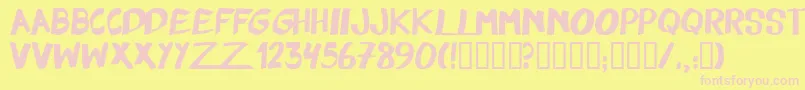 Feltpen ffy Font – Pink Fonts on Yellow Background