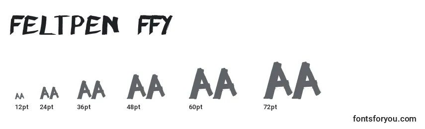 Размеры шрифта Feltpen ffy