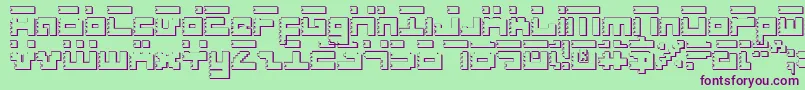 Czcionka Roids – fioletowe czcionki na zielonym tle